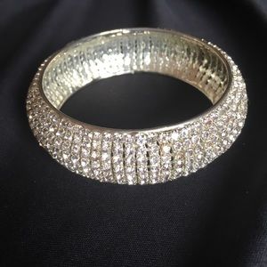 Nadri Silver Crystal Bangle